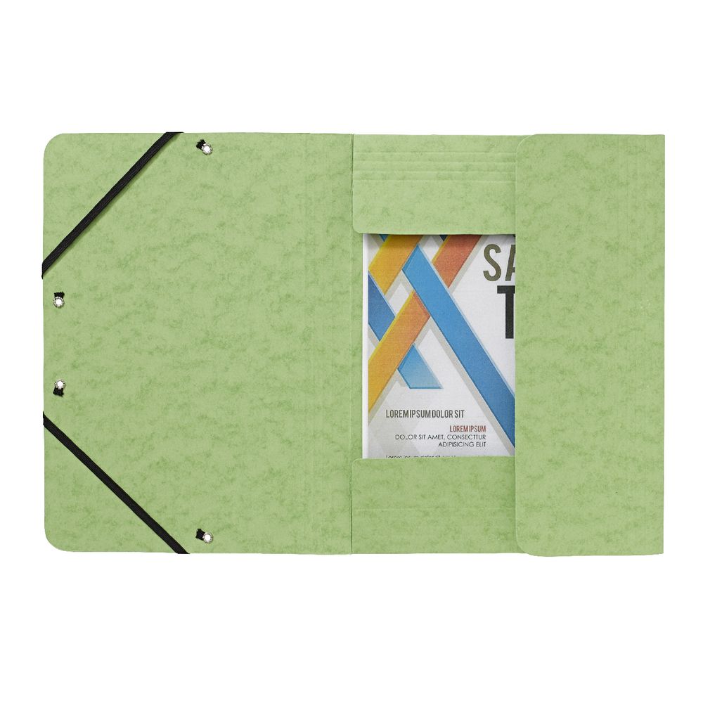 J.Burrows A4 Pressboard Elastic File Lime