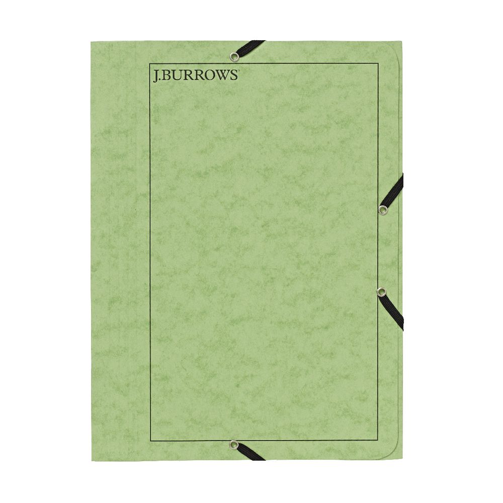 J.Burrows A4 Pressboard Elastic File Lime