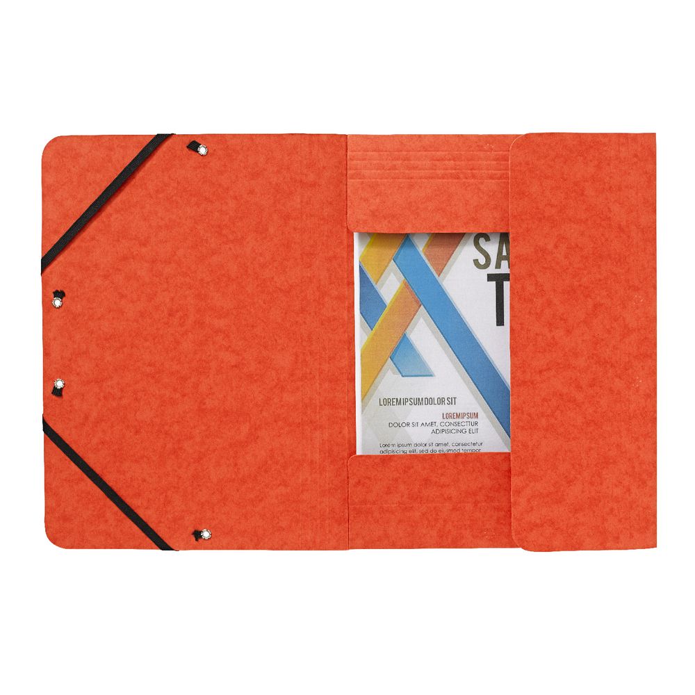 J.Burrows A4 Pressboard Elastic File Orange