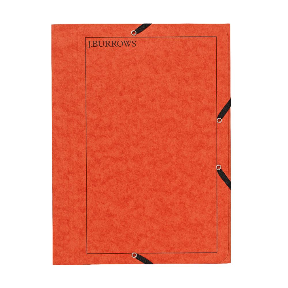J.Burrows A4 Pressboard Elastic File Orange