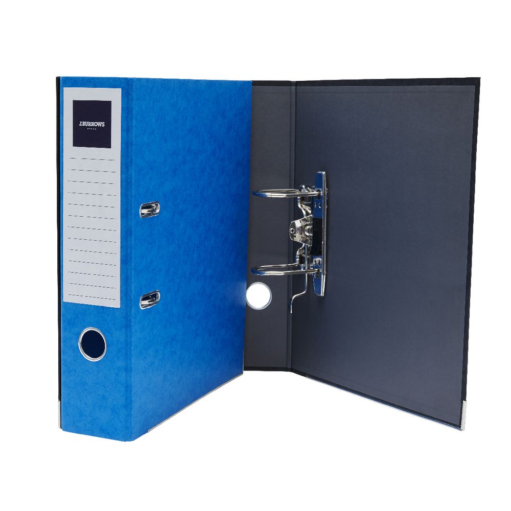 J.Burrows Pressboard Lever Arch File A4 2 Ring Blue