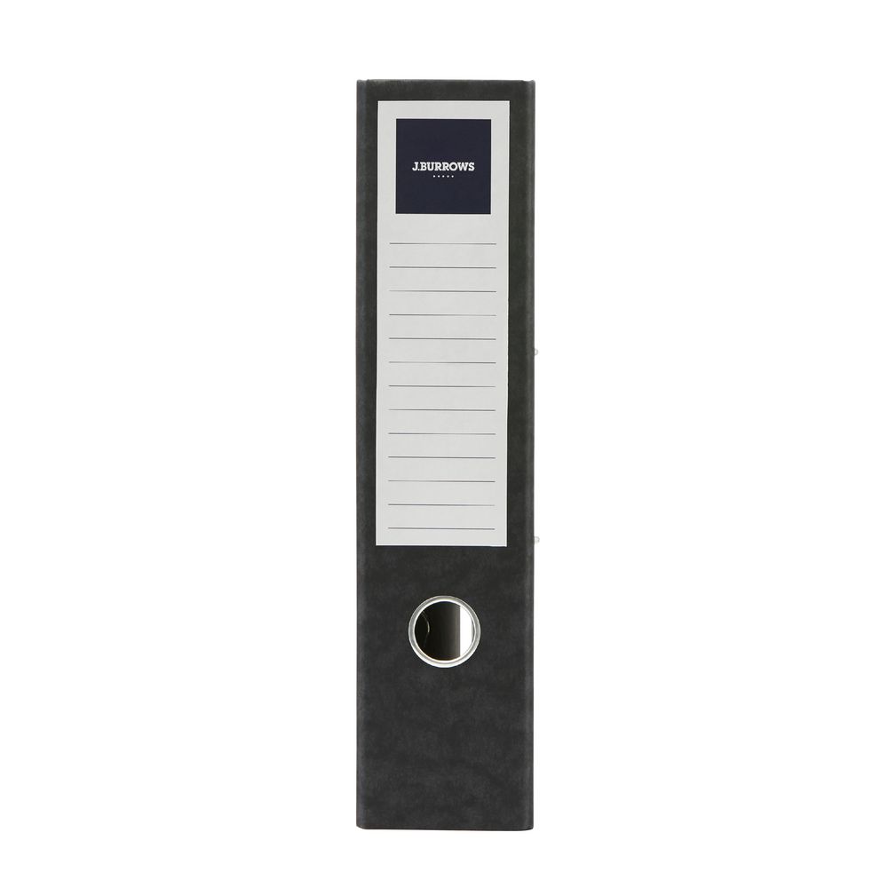 J.Burrows Pressboard Lever Arch File A4 2 Ring Black