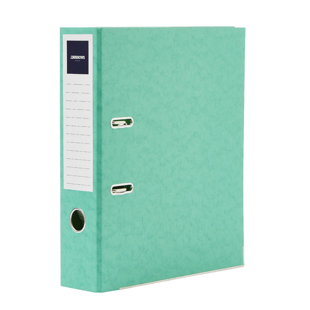 J.Burrows Pressboard Lever Arch File A4 2 Ring Green