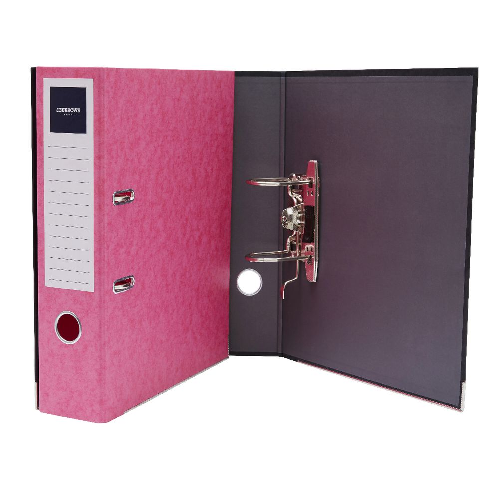 J.Burrows Pressboard Lever Arch File A4 2 Ring Pink