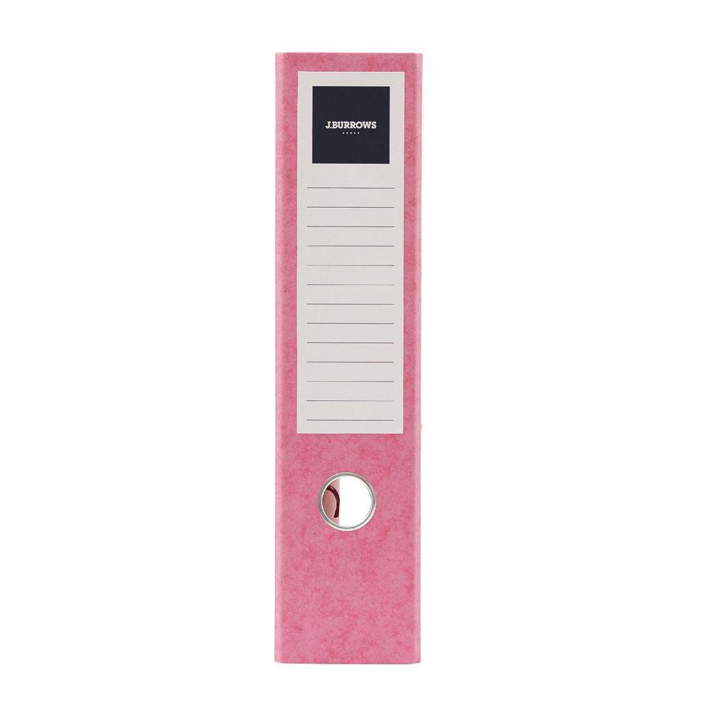 J.Burrows Pressboard Lever Arch File A4 2 Ring Pink