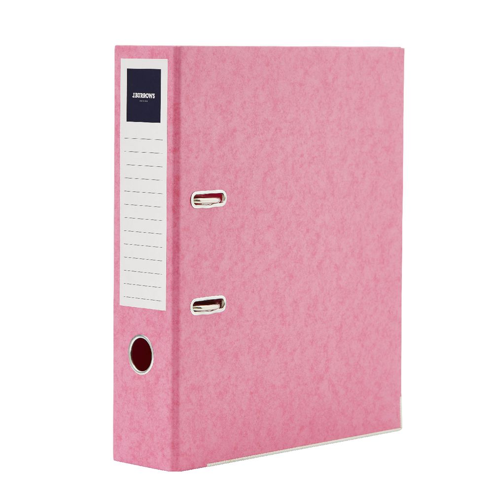 J.Burrows Pressboard Lever Arch File A4 2 Ring Pink