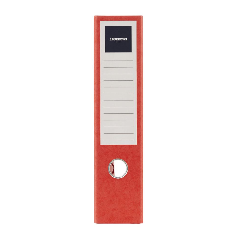 J.Burrows Pressboard Lever Arch File A4 2 Ring Red