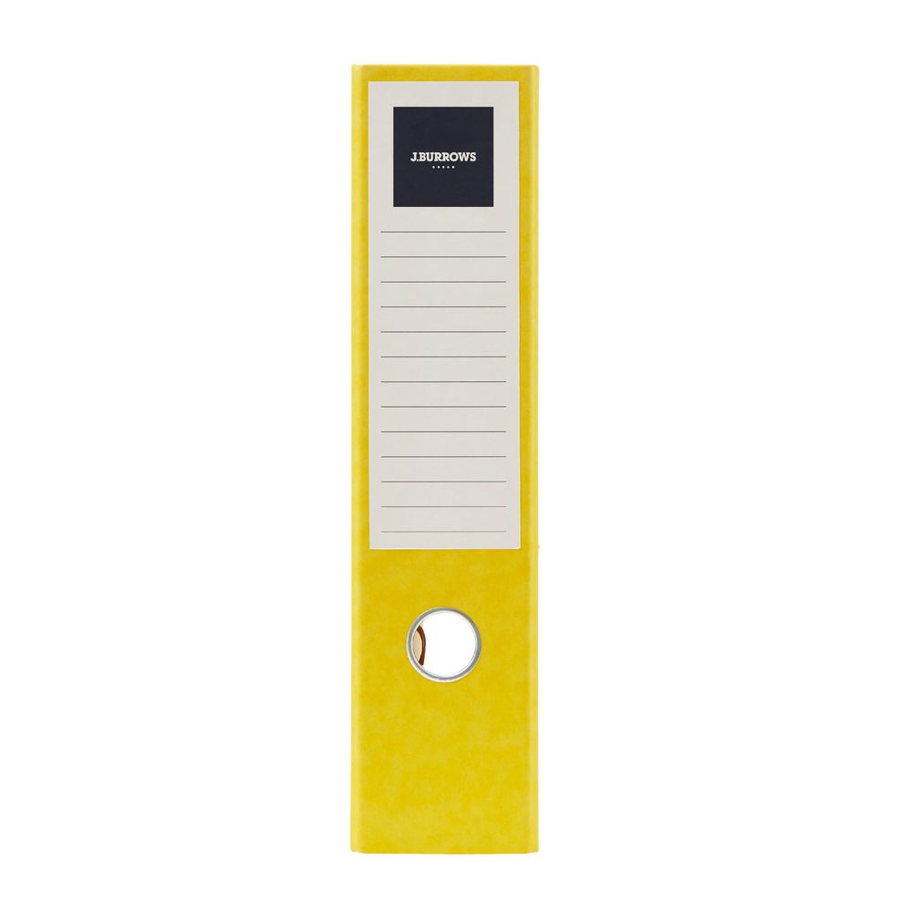 J.Burrows Pressboard Lever Arch File A4 2 Ring Yellow