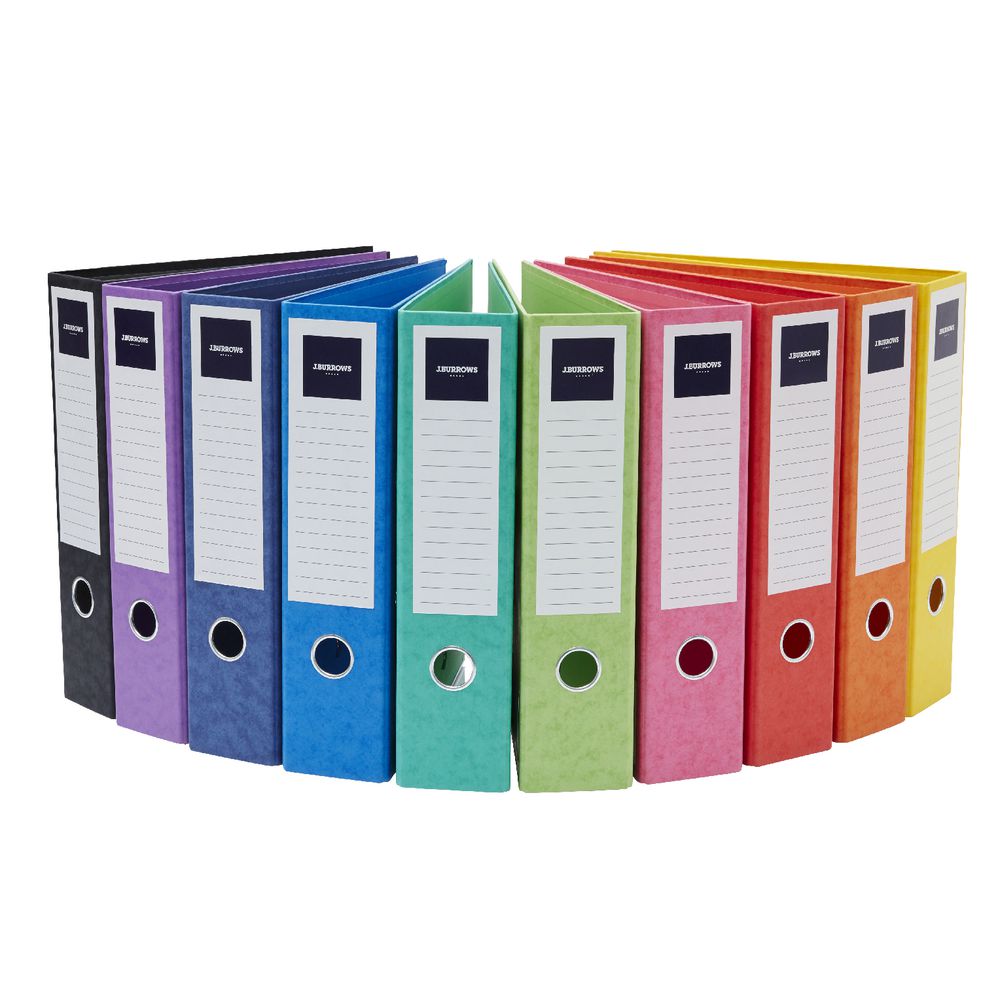 J.Burrows Pressboard Lever Arch File A4 2 Ring Pink