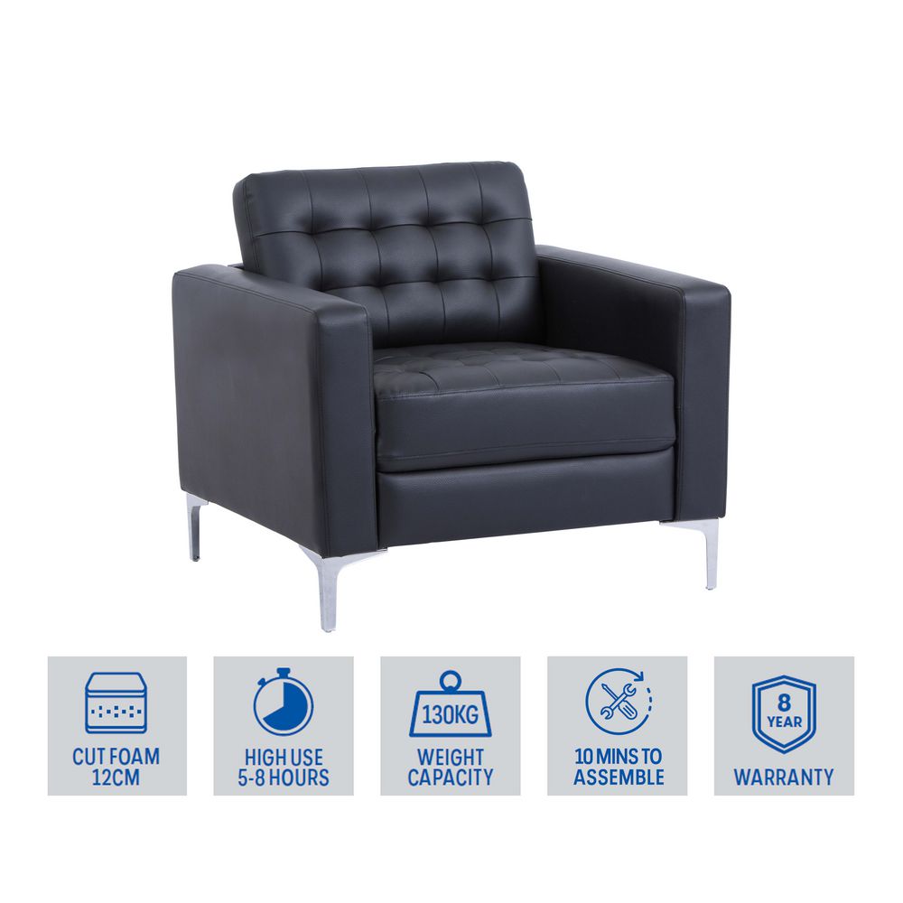 Preston 1 Seat Lounge Black