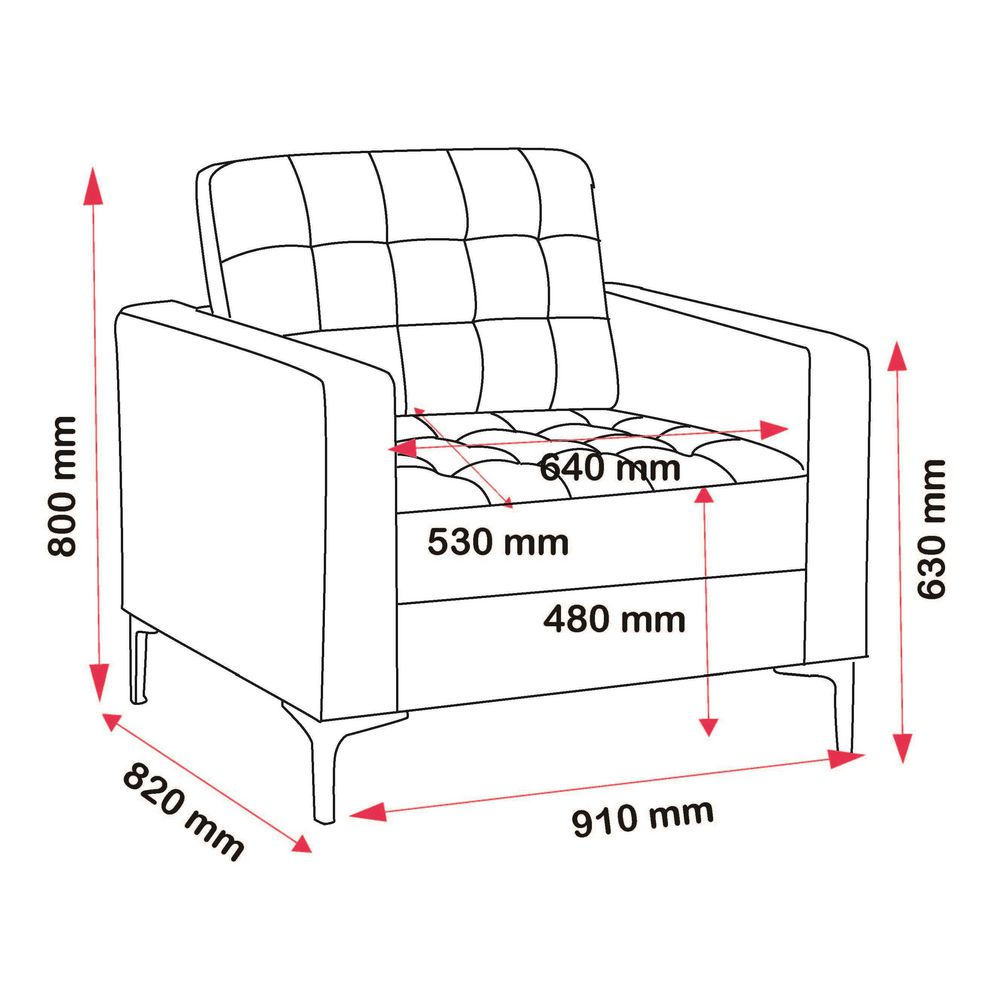 Preston 1 Seat Lounge Black