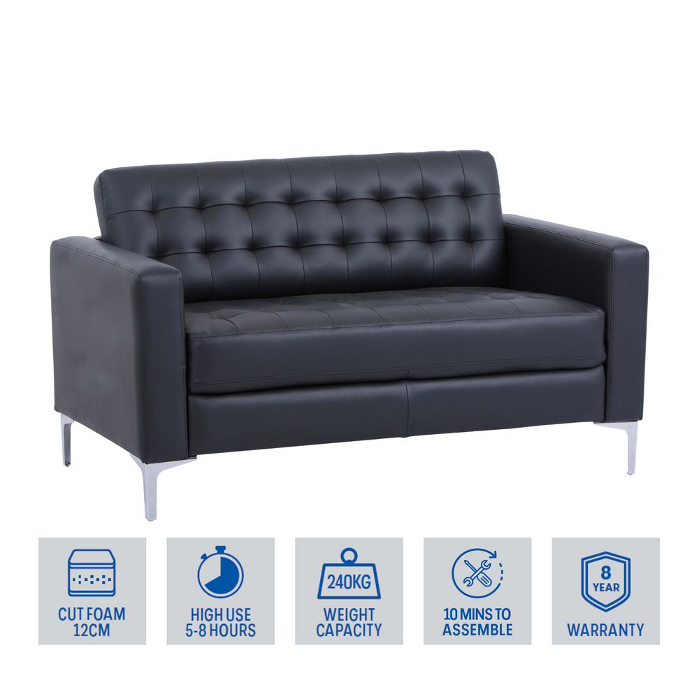 Preston 2 Seat Lounge Black