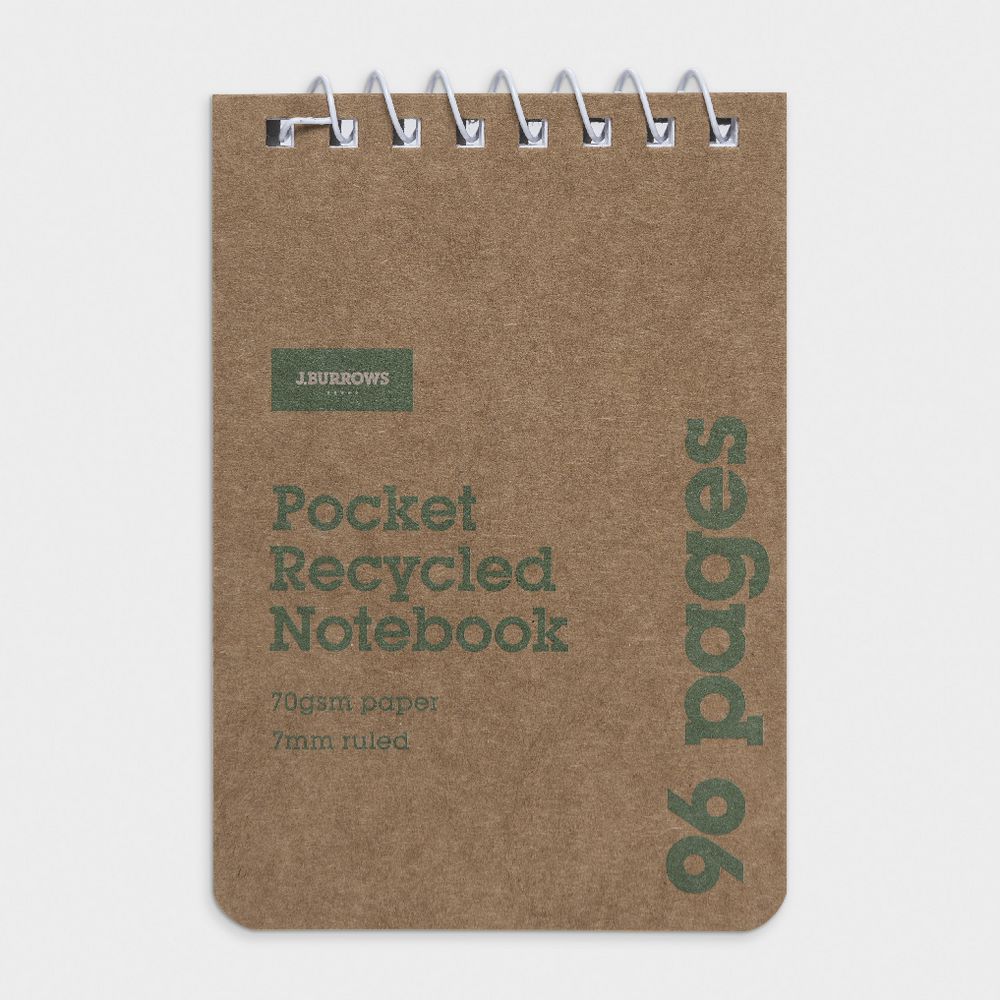 J.Burrows Recycled Pocket Notebook 96 Page