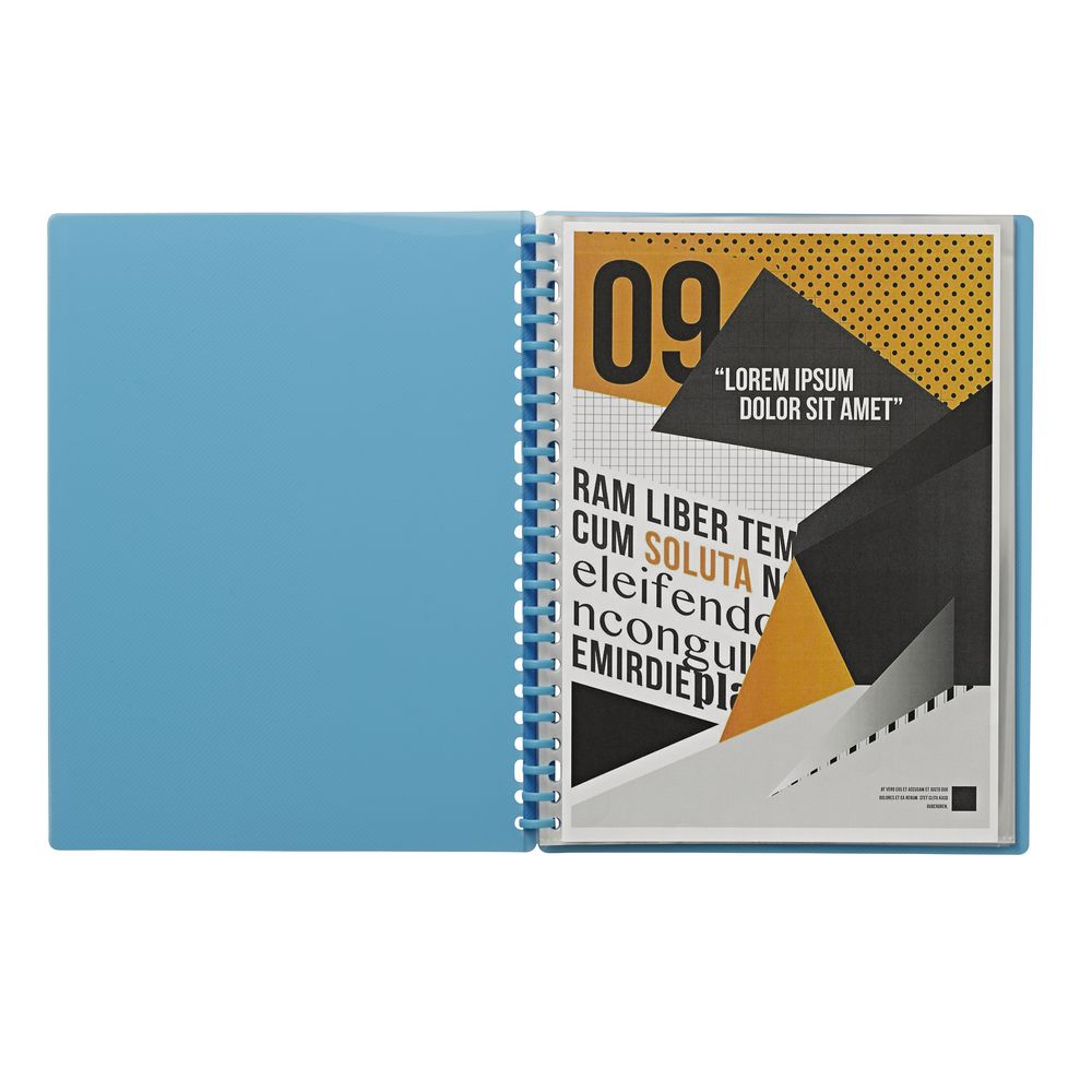 J.Burrows Display Book A4 20 Pocket Refillable Aqua
