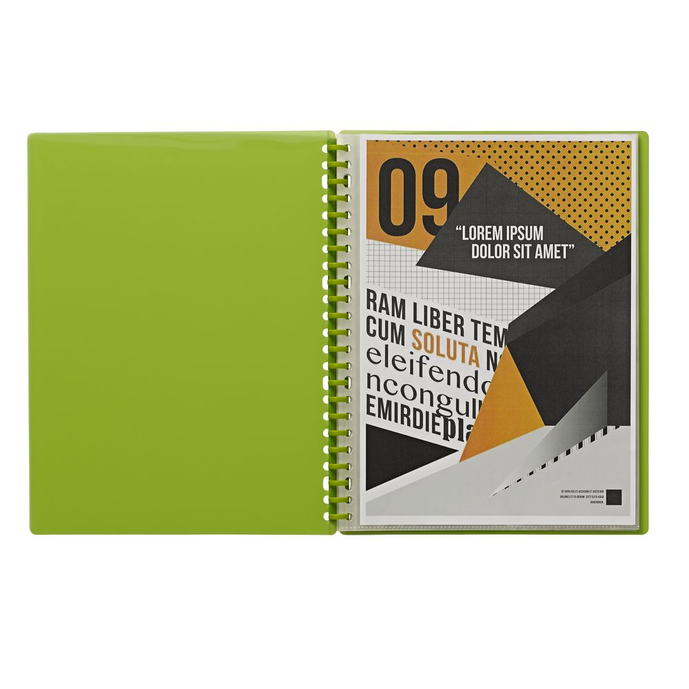 J.Burrows Display Book A4 20 Pocket Refillable Green