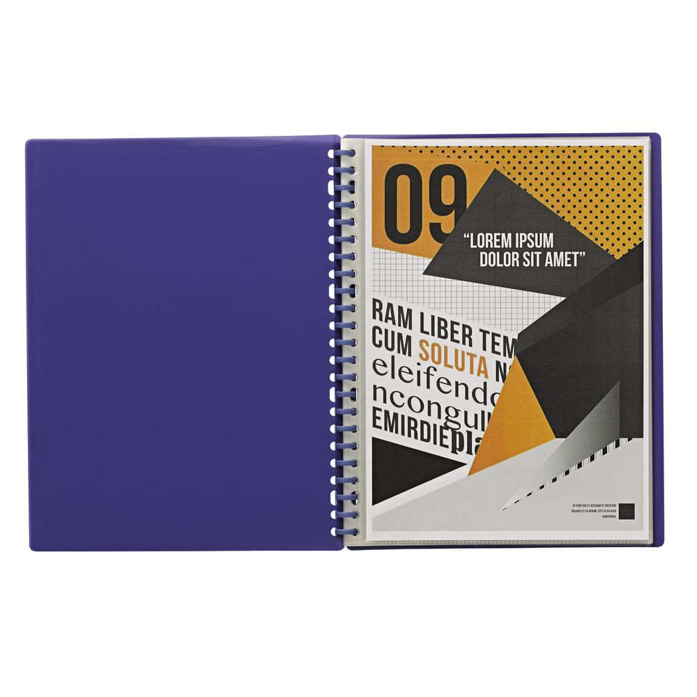 J.Burrows Display Book A4 20 Pocket Refillable Purple