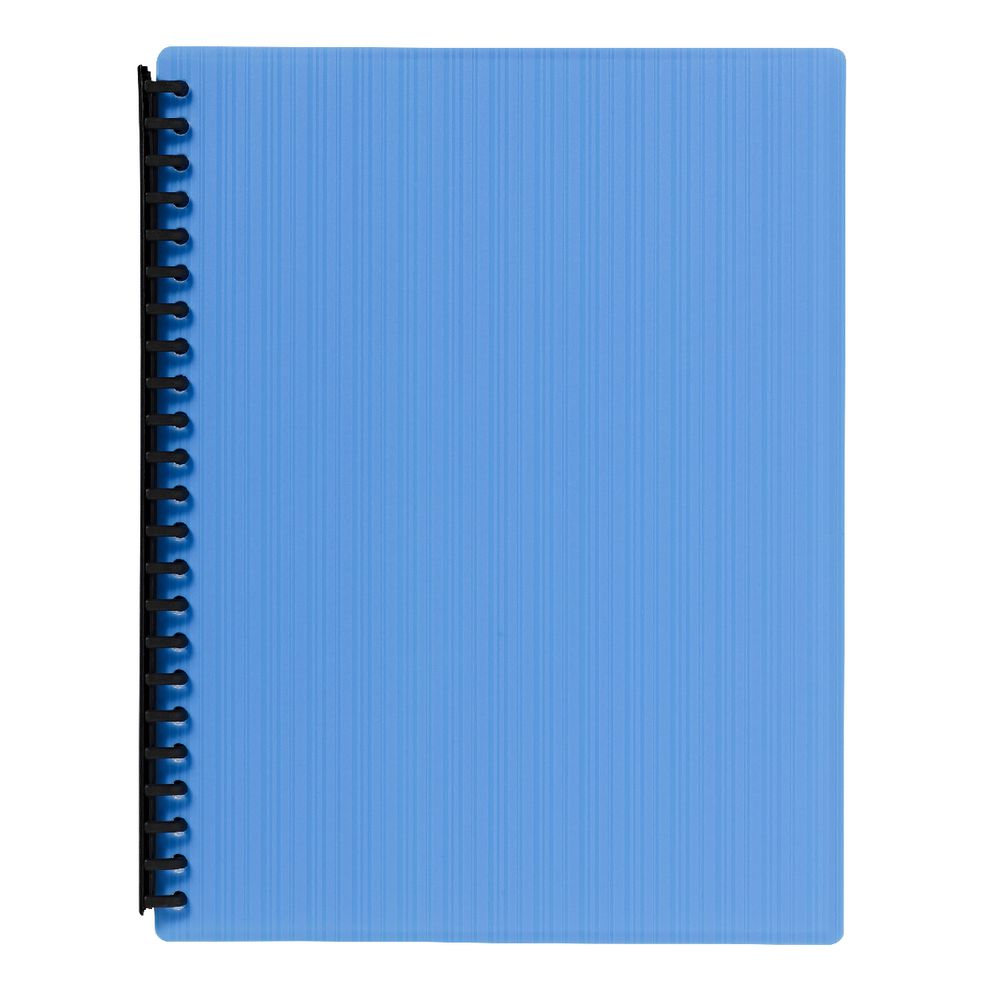 J.Burrows Display Book A4 20 Pocket Refillable Embossed Blue
