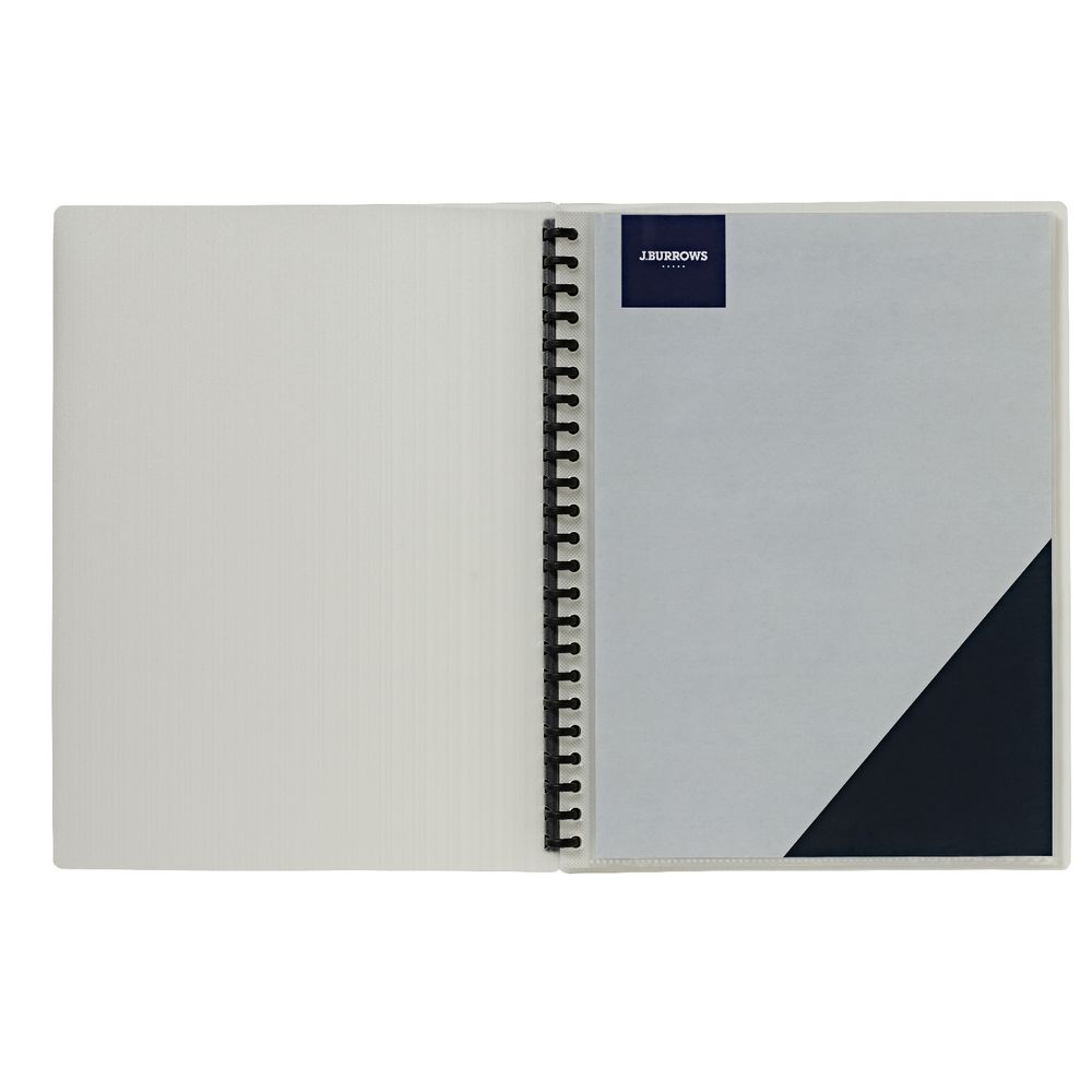 J.Burrows Display Book A4 20 Pocket Refillable Embossed Clear