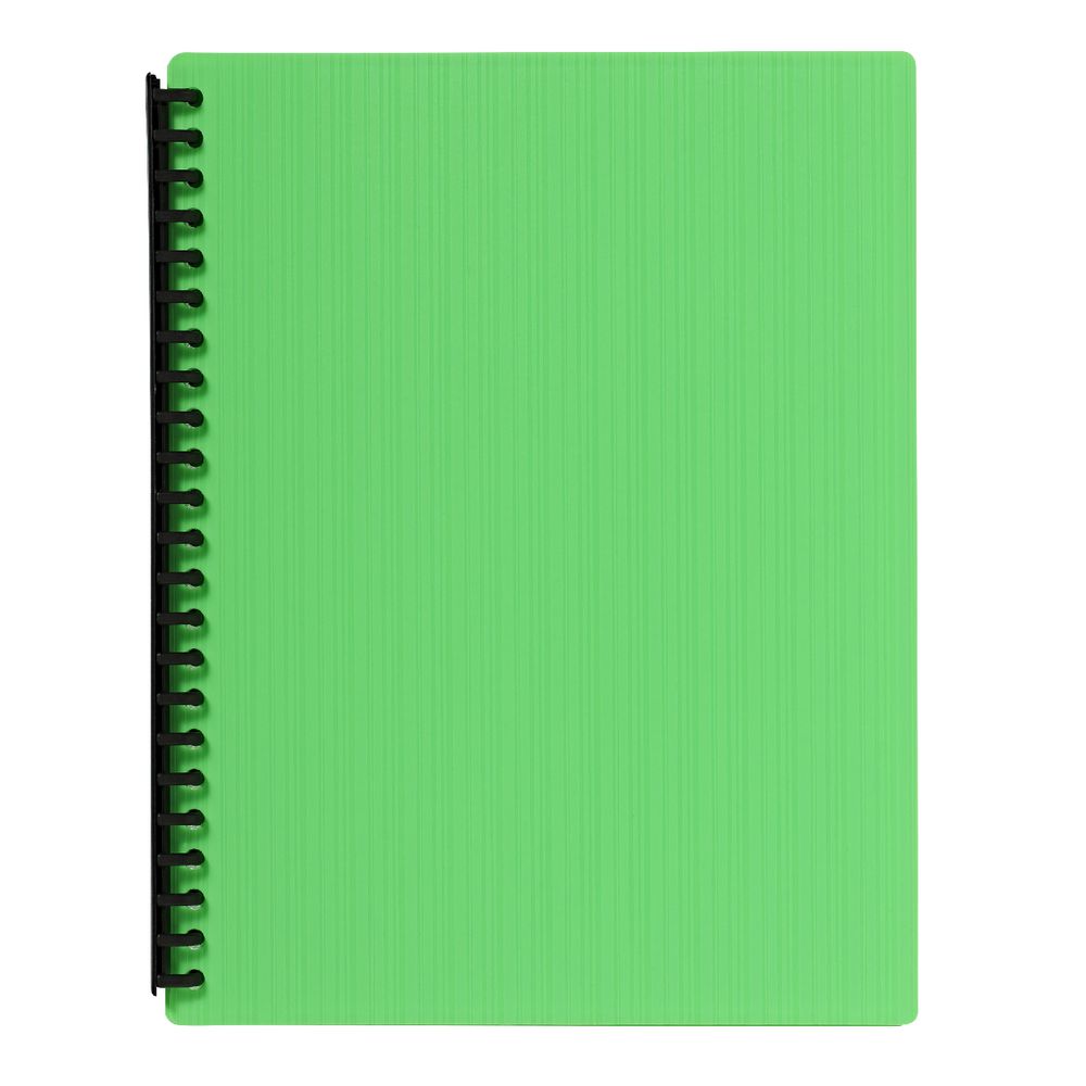 J.Burrows Display Book A4 20 Pocket Refillable Embossed Lime