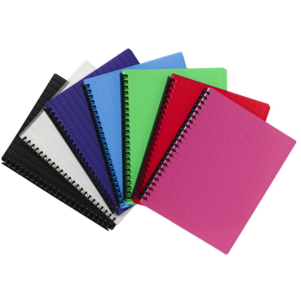 J.Burrows Display Book A4 20 Pocket Refillable Embossed Pink