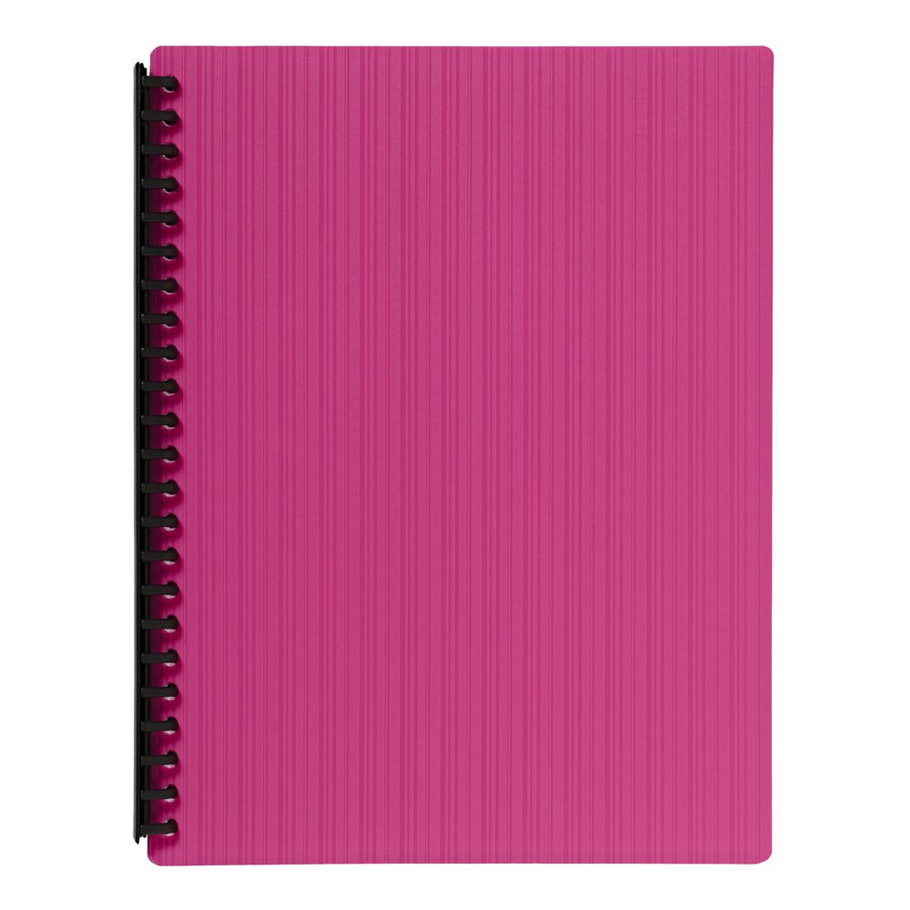 J.Burrows Display Book A4 20 Pocket Refillable Embossed Pink