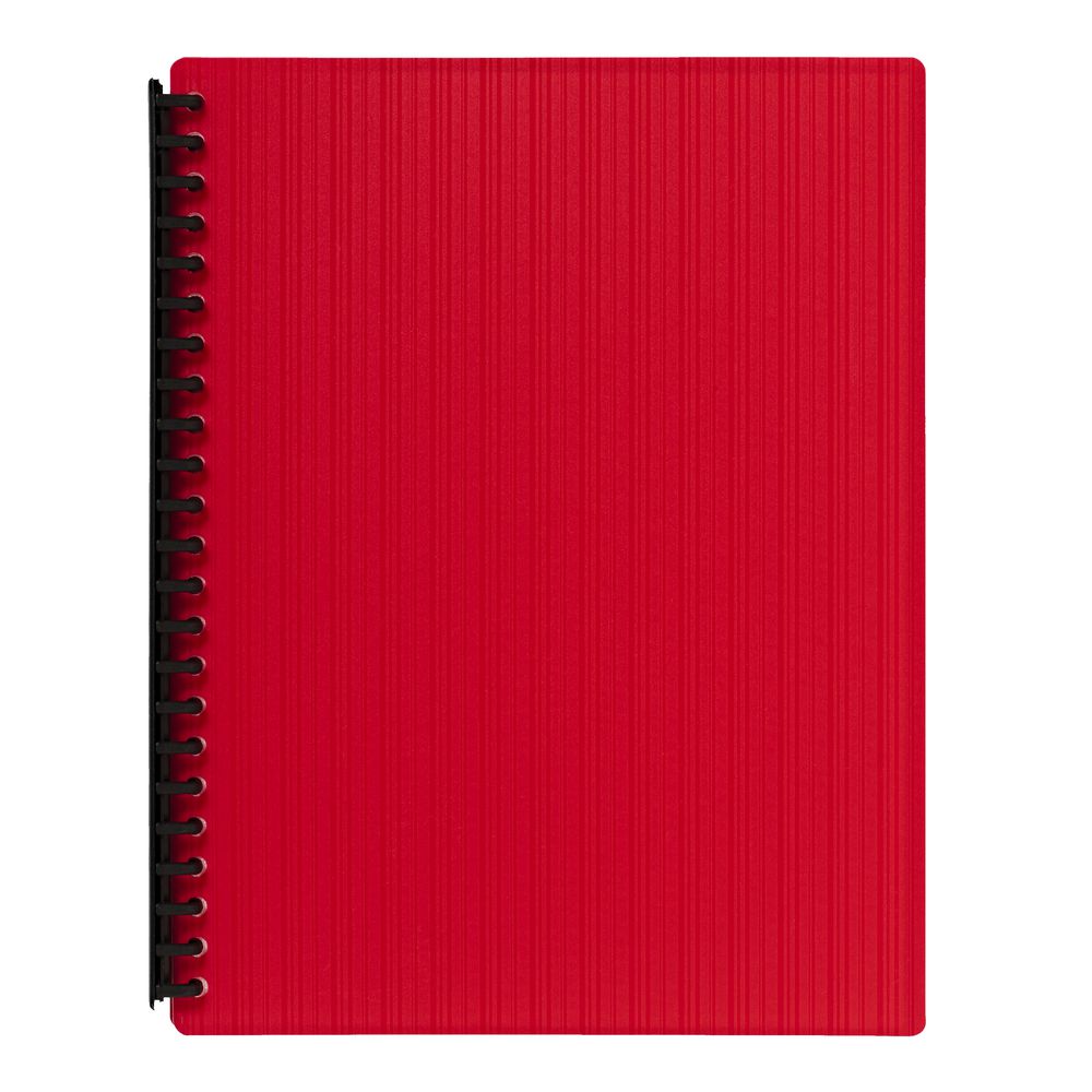 J.Burrows Display Book A4 20 Pocket Refillable Embossed Red