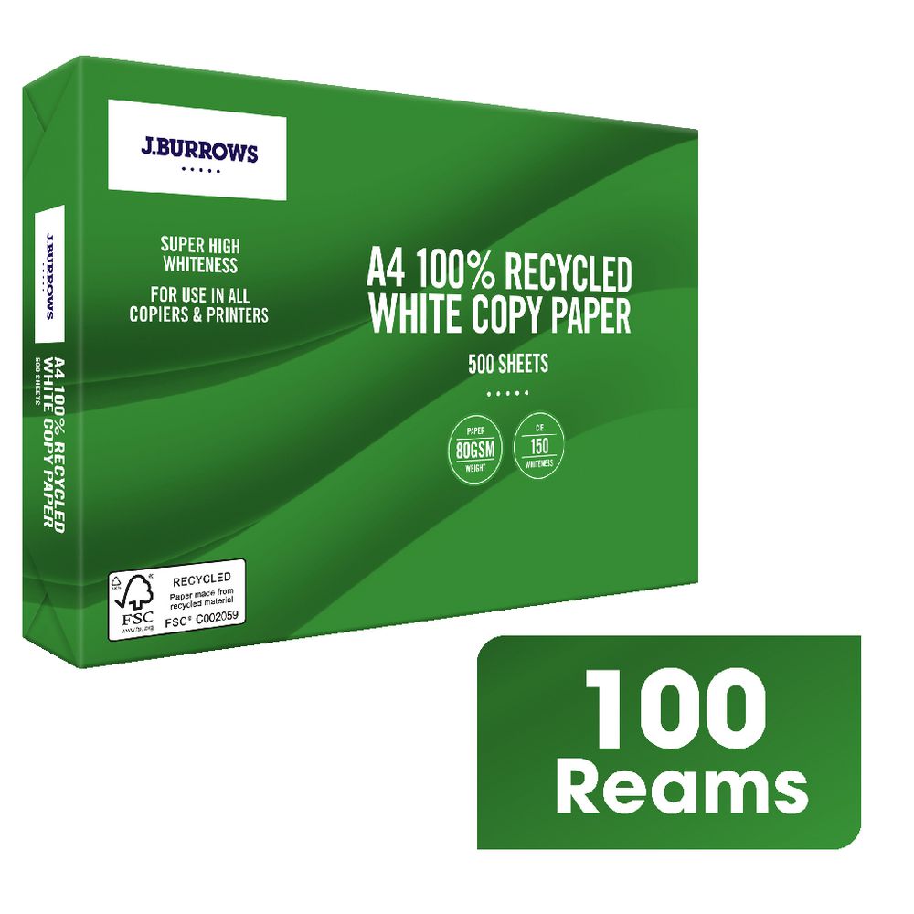 J.Burrows Premium 100% Recycled A4 Copy Paper Pallet