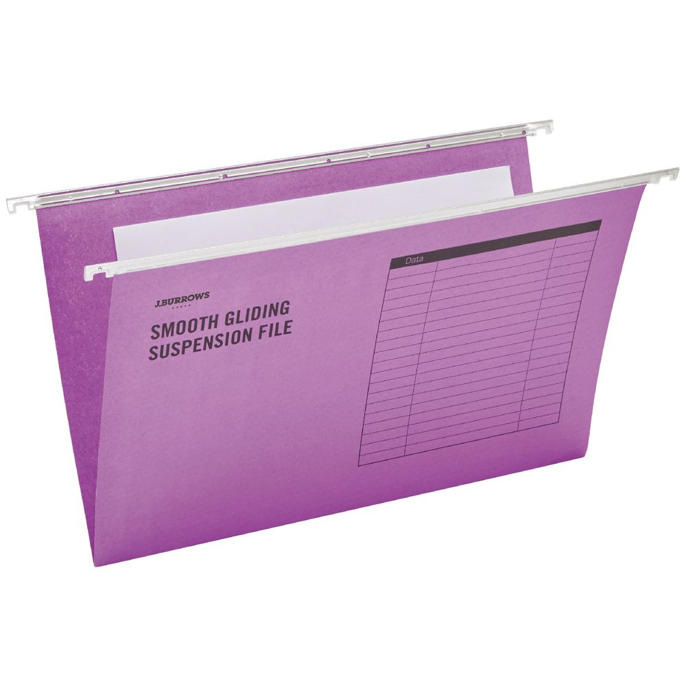 J.Burrows Suspension File Foolscap Purple 25 Pack