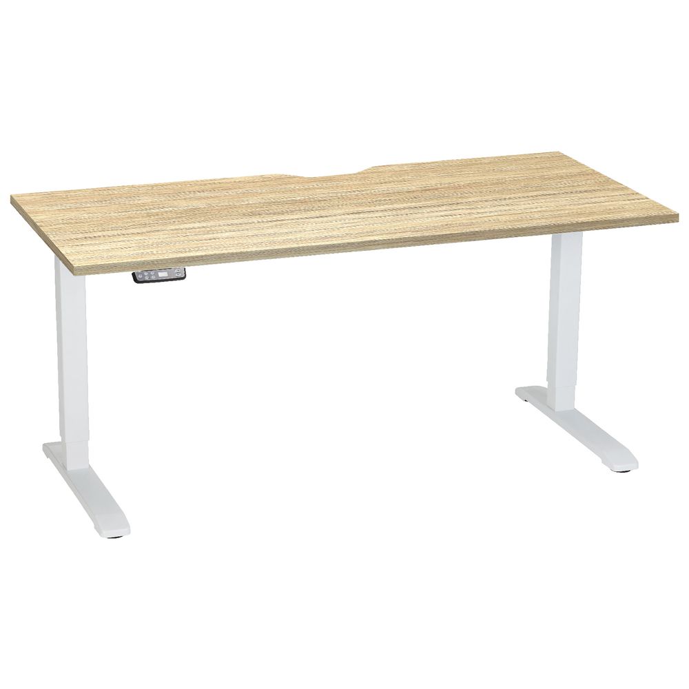 Stilford Electric Height Adjustable Desk White/Oak 1600mm