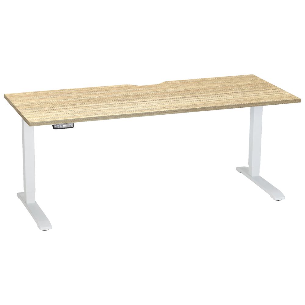 Stilford Electric Height Adjustable Desk White/Oak 1800mm