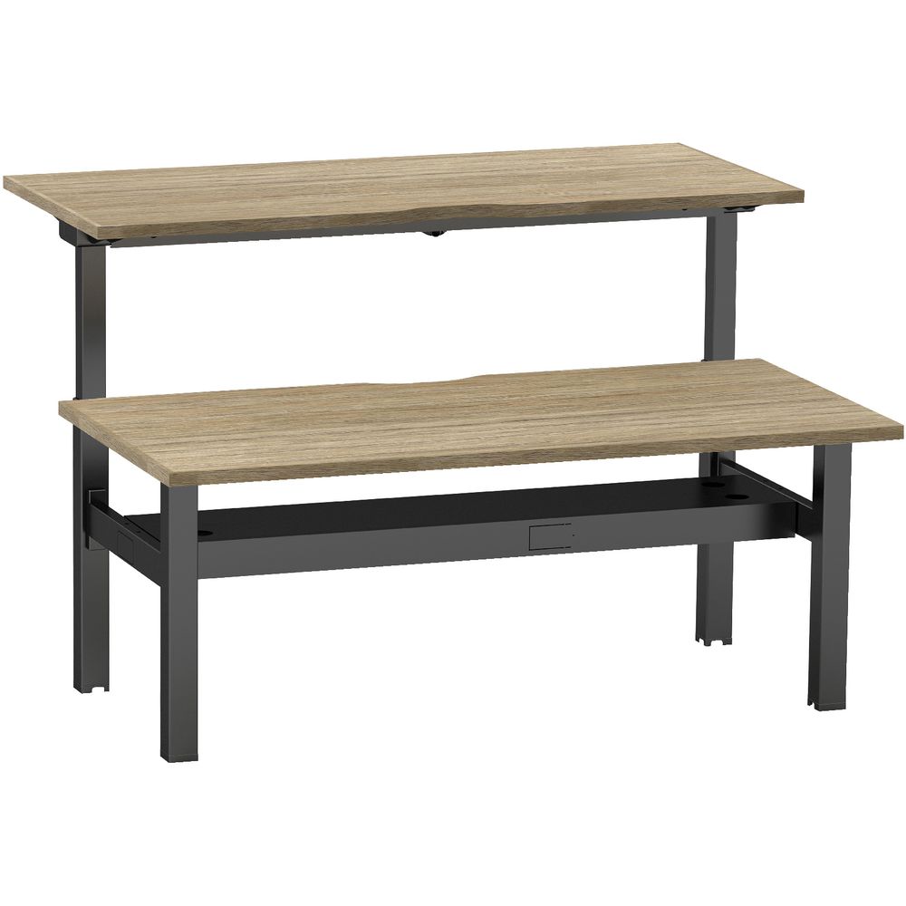 Stilford Electric Adjustable Back to Back Desk 1500mm Black