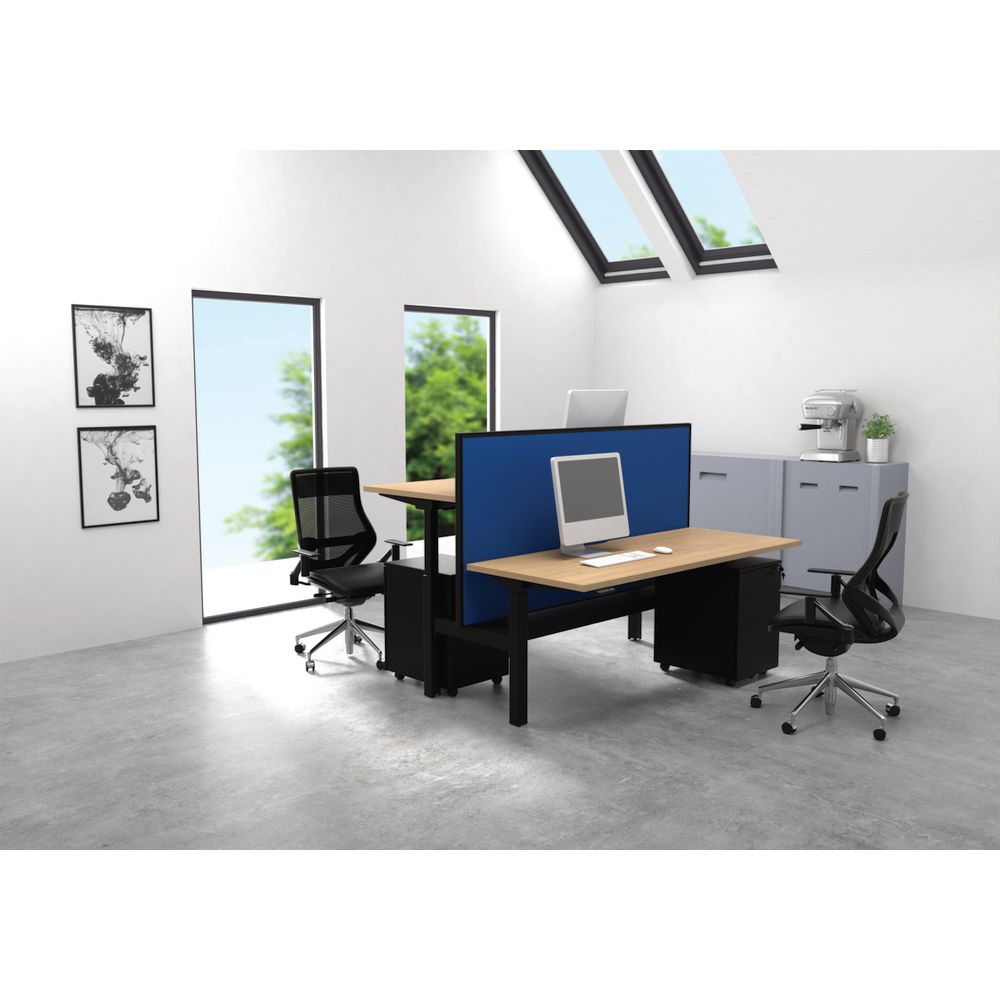 Stilford Electric Adjustable Back to Back Desk 1500mm Black