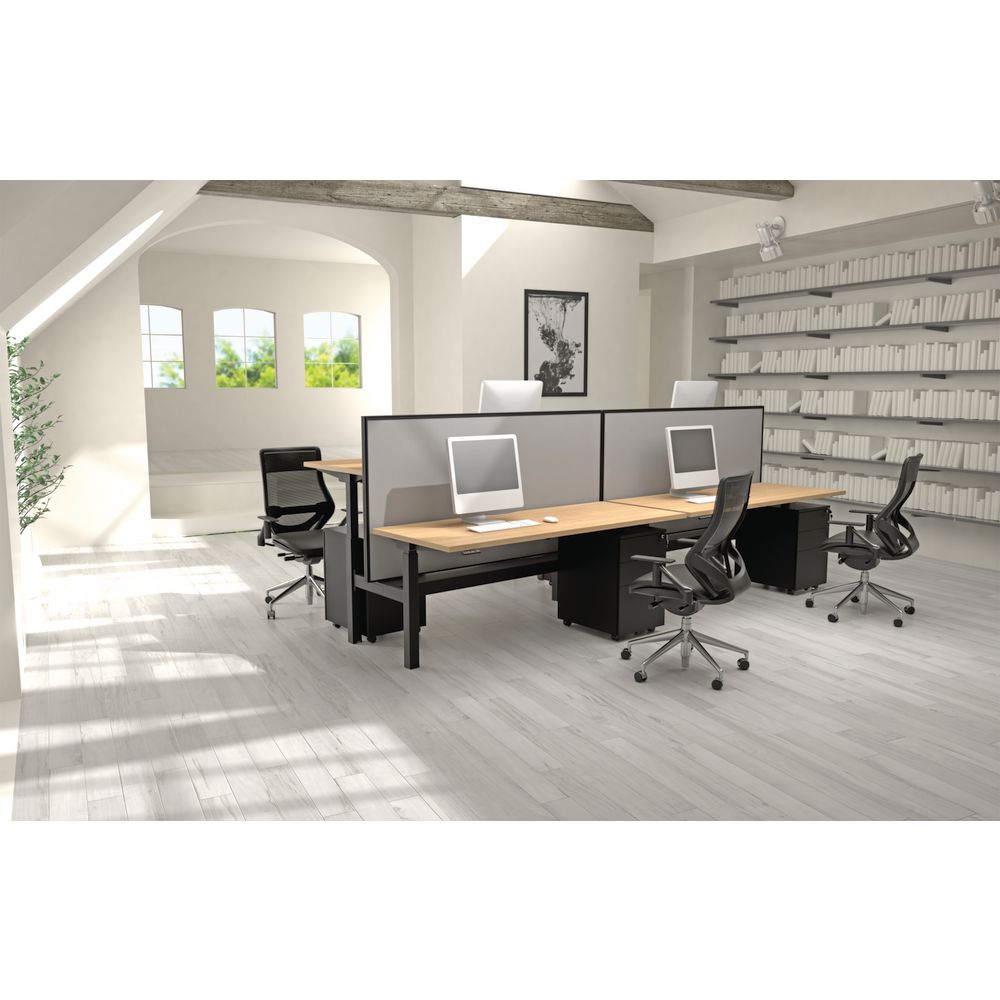 Stilford Electric Adjustable Back to Back Desk 1500mm Black