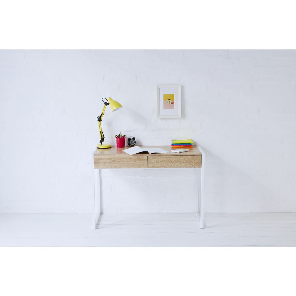 Sheffield 2 Drawer Desk White/Oak