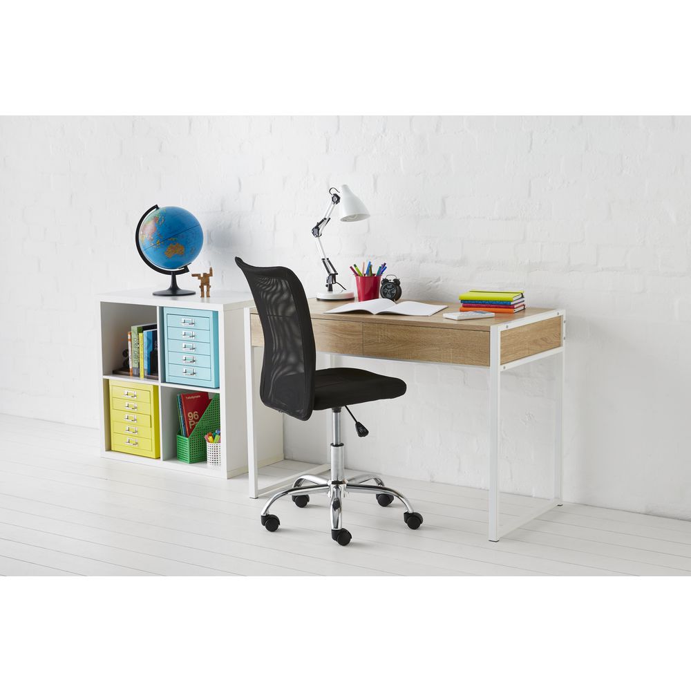 Sheffield 2 Drawer Desk White/Oak