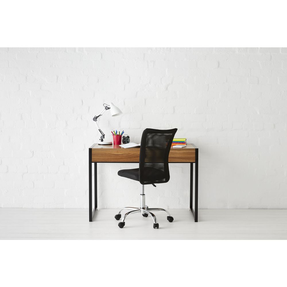 Sheffield 2 Drawer Desk Black/Walnut