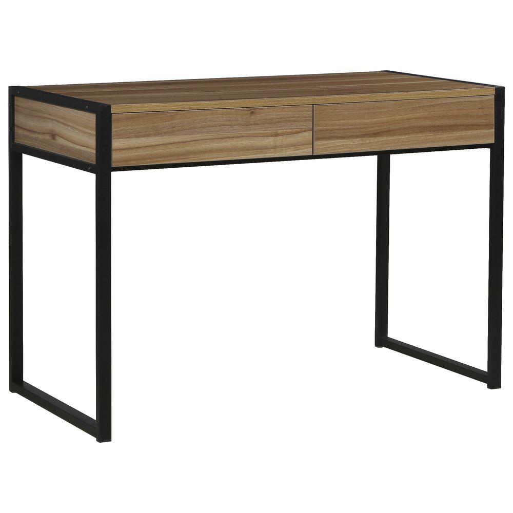 Sheffield 2 Drawer Desk Black/Walnut