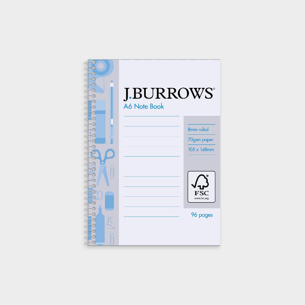 J.Burrows A6 Pocket Notebook 96 Page