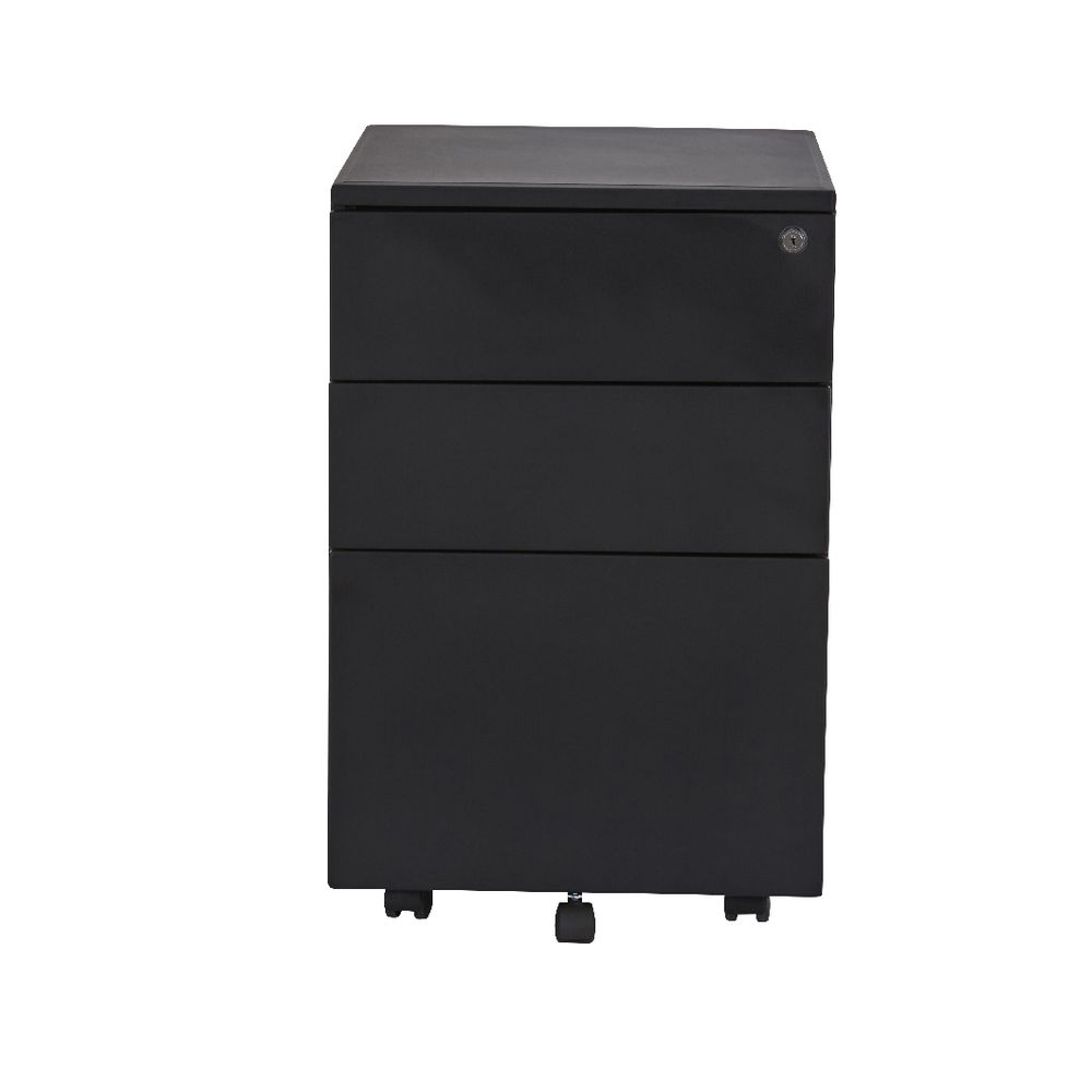 Stilford 3 Drawer Mobile Pedestal Black