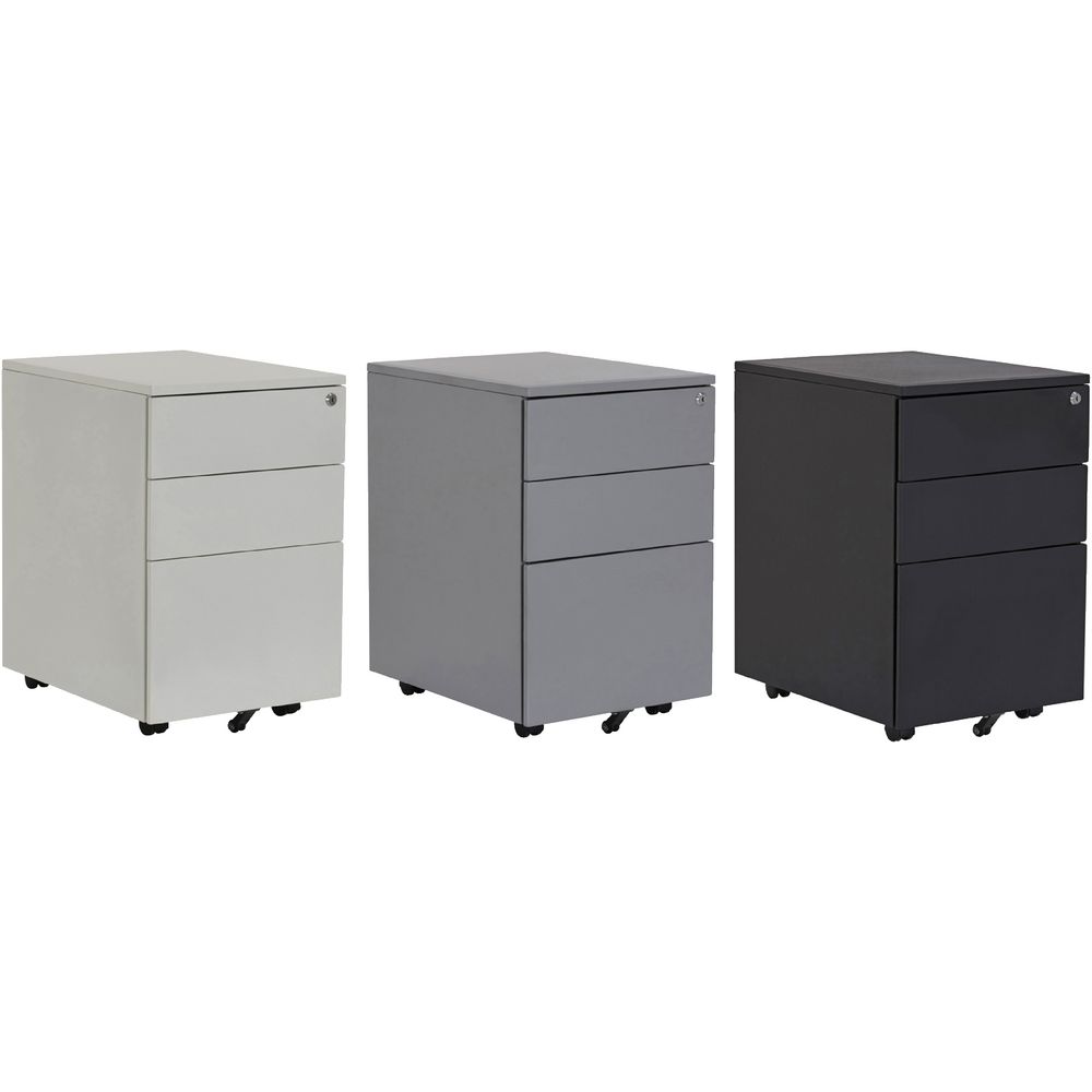 Stilford 3 Drawer Mobile Pedestal Black