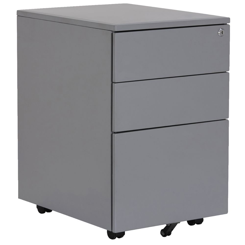 Stilford 3 Drawer Mobile Pedestal Silver