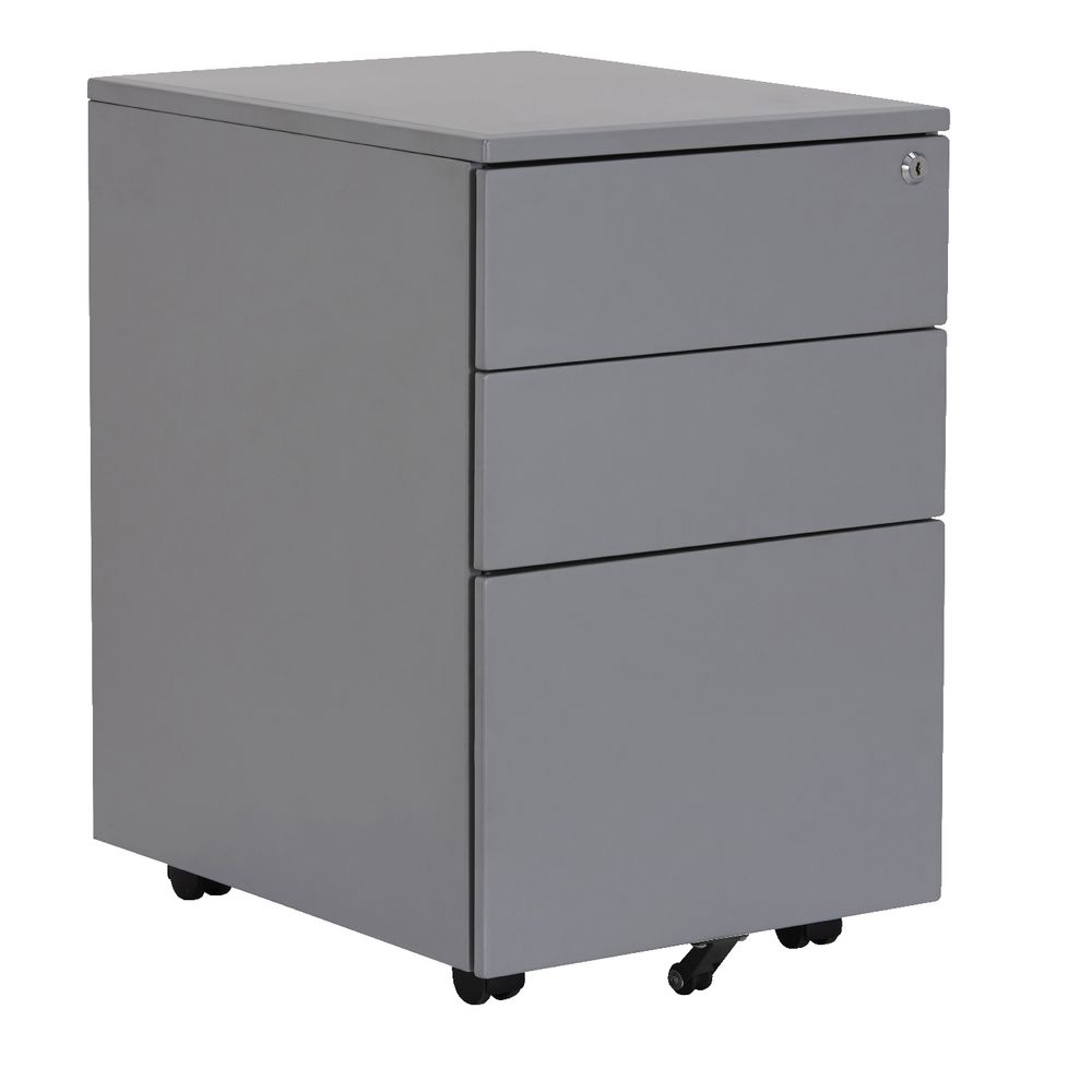 Stilford 3 Drawer Mobile Pedestal Silver
