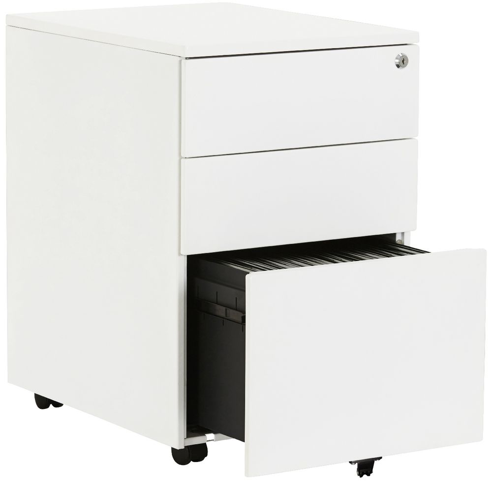 Stilford 3 Drawer Mobile Pedestal White