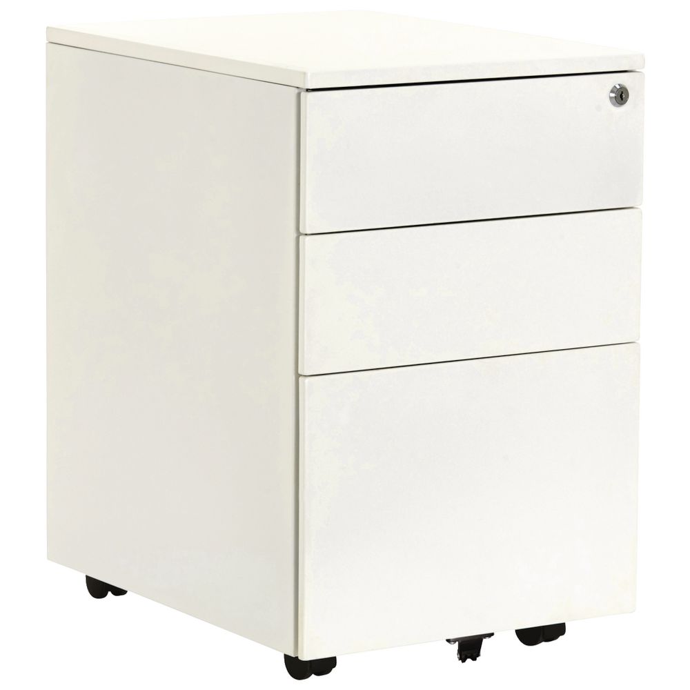 Stilford 3 Drawer Mobile Pedestal White