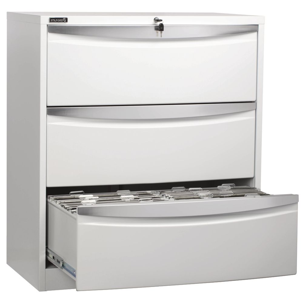 Stilford 3 Drawer Lateral Filing Cabinet White