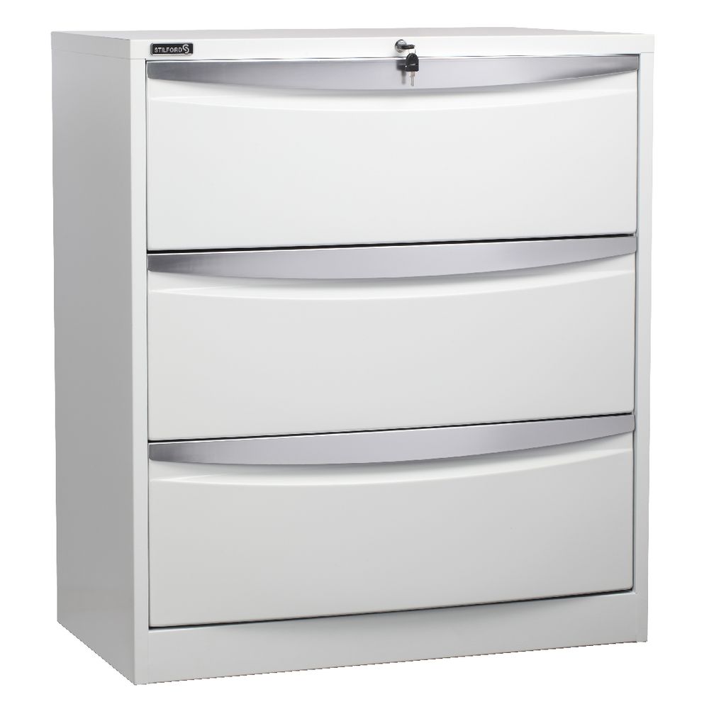 Stilford 3 Drawer Lateral Filing Cabinet White