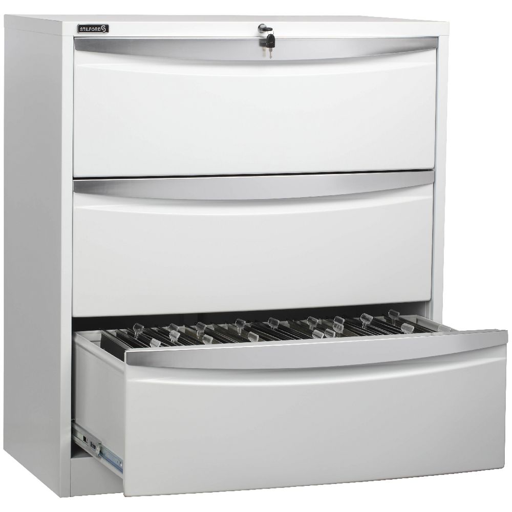 Stilford 3 Drawer Lateral Filing Cabinet White