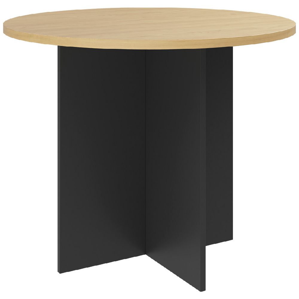 Toro Round Meeting Table 900mm Maple Grey