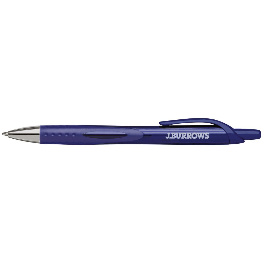 J.Burrows Retractable Ballpoint Pens Blue 12 Pack