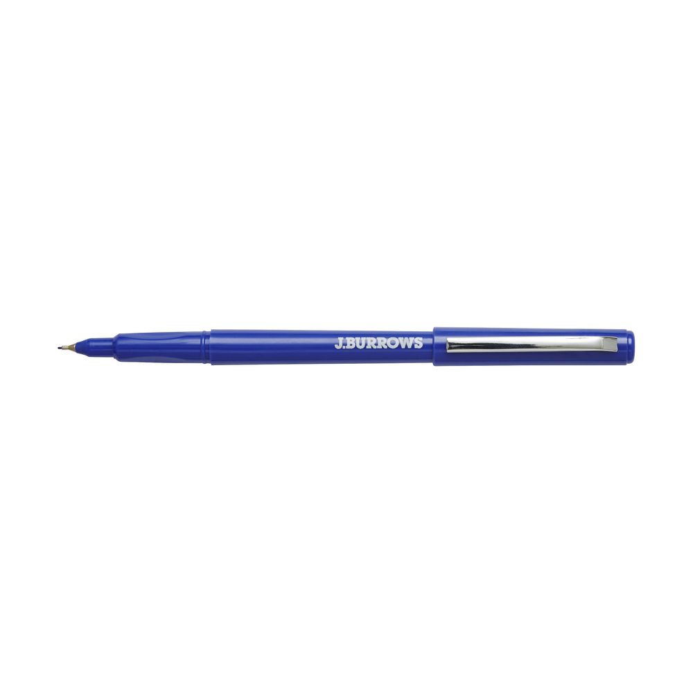 J.Burrows Fineliner Pens 0.4mm Blue 12 Pack